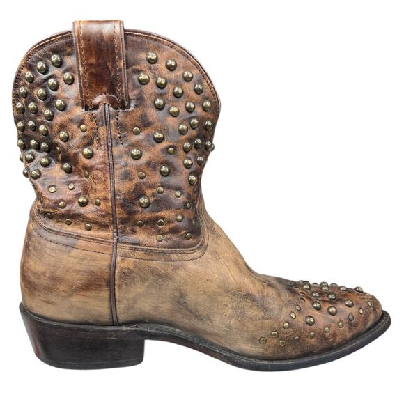 Frye Women’s Billy Brown Leather Studded Western Ankle Boots Size US 8 B - Picture 3 of 10